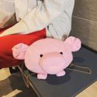 Chenille Pig Accent Crossbody Bag Pink - One Size