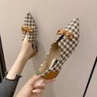 Low-heel Houndstooth Ankle Boots