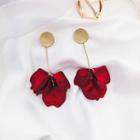 Acrylic Petal Fringed Earring 1 Pair - Metal Rose - One Size