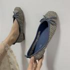 Square-toe Woven Flats