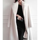Open-front Faux-fur Coat Ivory - One Size