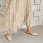 Crinkled Tulle Maxi Skirt Ivory - One Size