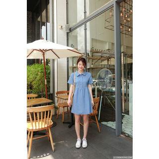 Linen Blend A-line Shirtdress