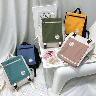 Color Block Flap Backpack