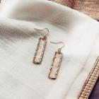 Rectangle Pendant Earring Gold - One Size