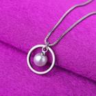 Faux Pearl & Hoop Pendant Sterling Silver Necklace Necklace - Silver - One Size