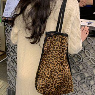 Piped Leopard Shopper Bag