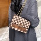 Checkerboard Flap Chain Shoulder Bag