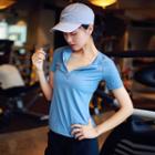 Half Zip Short-sleeve Sports T-shirt