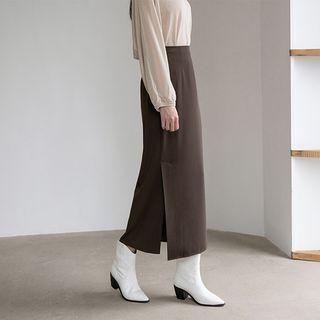 Deep-slit Maxi H-line Skirt