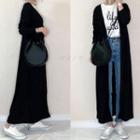 Open-front Maxi Cardigan Black - One Size