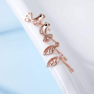 Bird & Leaf Sterling Silver Earring
