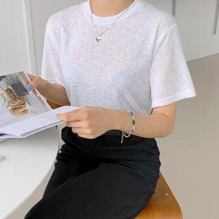 Pastel Textured Sheer T-shirt