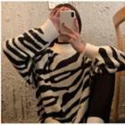 Mock-neck Zebra Print Sweater