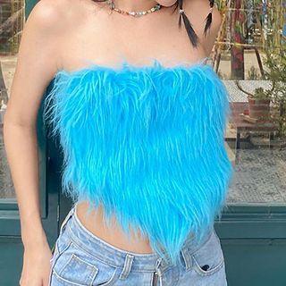 Fluffy Crop Tube Top