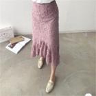 Fringed Asymmetric Midi Mermaid Skirt