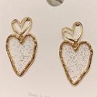 Alloy & Acrylic Heart Dangle Earring 1 Pair - As Shown In Figure - One Size