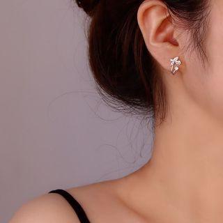 Floral Earring Box Set With Box - 1 Pair - Silver - One Size