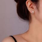 Floral Earring Box Set With Box - 1 Pair - Silver - One Size