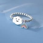 Cloud Ring 1 Pc - White & Silver - One Size