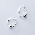 925 Sterling Silver Bead Loop Earring 1 Pair - As Shown In Figure - One Size
