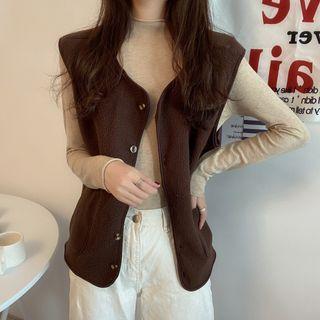 Long-sleeve Top / Fleece Button Vest