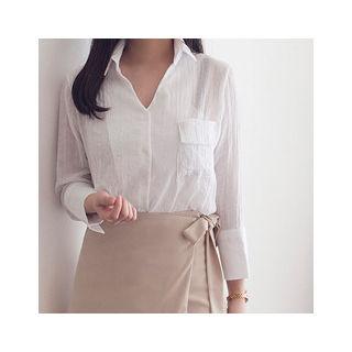 Flap-pocket Sheer Shirt