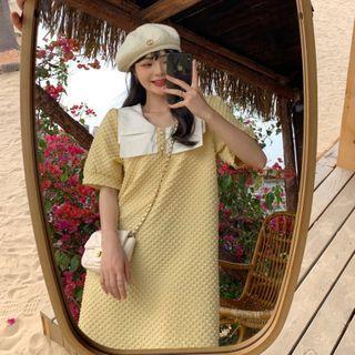 Short-sleeve Collared Shift Dress (various Designs)