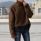 Dip-back Turtle-neck Sweater