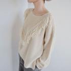 Fringed Sweater Almond - One Size
