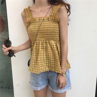 Strappy Plaid Top