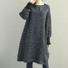 Striped Pullover Dress As Shown In Figure - One Size