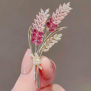 Wheat Rhinestone Brooch Ly1669 - Pink - One Size