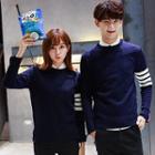 Couple Matching Striped Knit Pullover