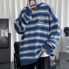Smiley Face Striped Sweater