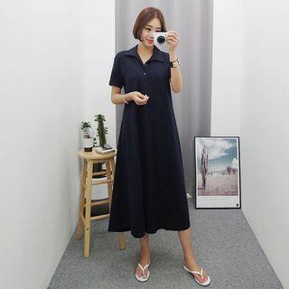 A-line Maxi Polo Dress
