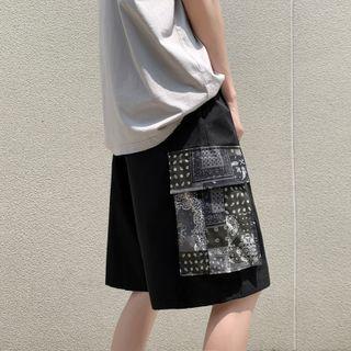 Cargo Pattern Print Straight Cut Shorts