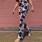 Straight-fit Cow Print Pants
