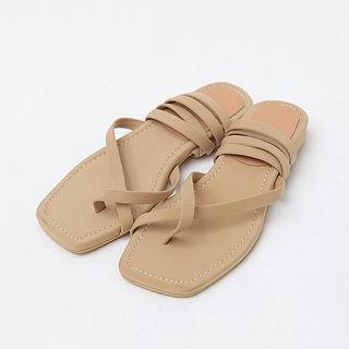 Square-toe Wooden Block-heel Mules
