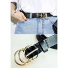 Ring-buckle Faux-leather Belt