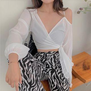 V-neck Blouse / Zebra Pants