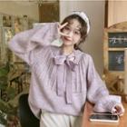 Bow Sweater / Lace Long-sleeve Top