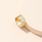 Embossed Lettering Alloy Ring Gold - 8