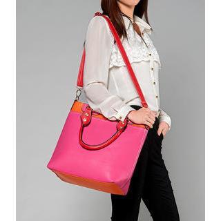 Two-tone Tote Pink - One Size