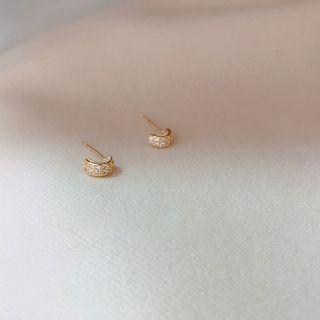 Rhinestone Stud Earring 1 Pair - Eh0579 - One Size