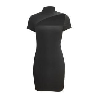 Keyhole Short-sleeve Bodycon Dress