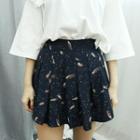 Leaf-patterned Pleated Culottes