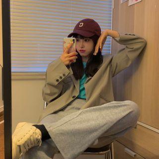 Plain Blazer / Wide-leg Sweatpants