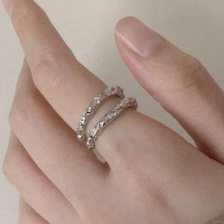 Irregular Layered Stainless Steel Open Ring