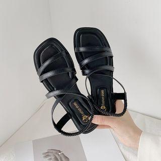 Shirred Strap Sandals
